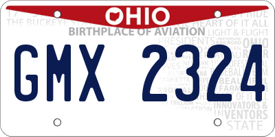 OH license plate GMX2324
