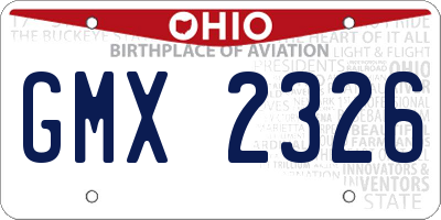 OH license plate GMX2326