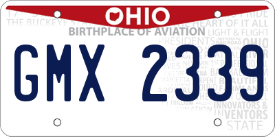 OH license plate GMX2339