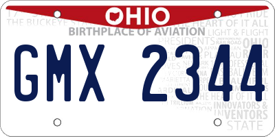 OH license plate GMX2344
