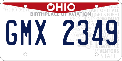 OH license plate GMX2349