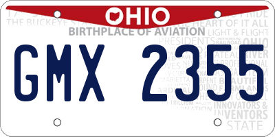 OH license plate GMX2355