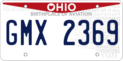 OH license plate GMX2369