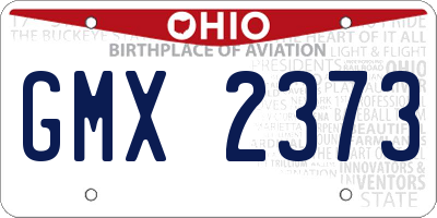 OH license plate GMX2373