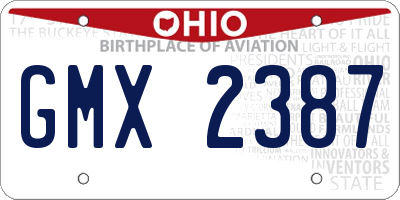 OH license plate GMX2387