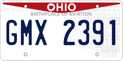 OH license plate GMX2391