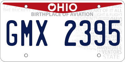 OH license plate GMX2395