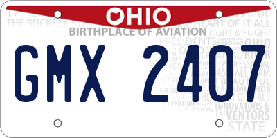 OH license plate GMX2407