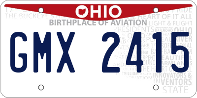 OH license plate GMX2415
