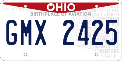 OH license plate GMX2425