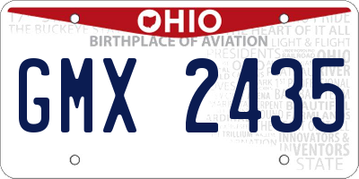 OH license plate GMX2435