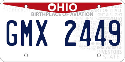 OH license plate GMX2449