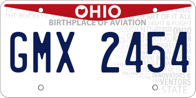 OH license plate GMX2454