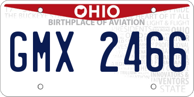 OH license plate GMX2466