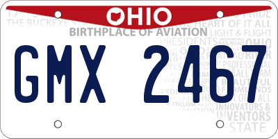 OH license plate GMX2467