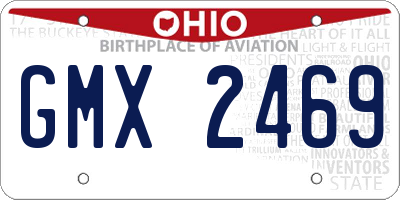 OH license plate GMX2469