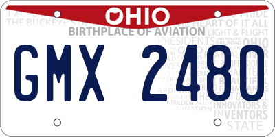 OH license plate GMX2480
