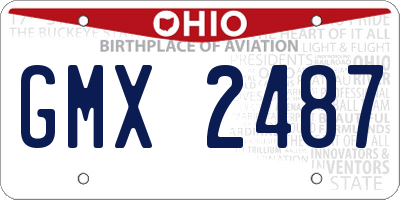 OH license plate GMX2487