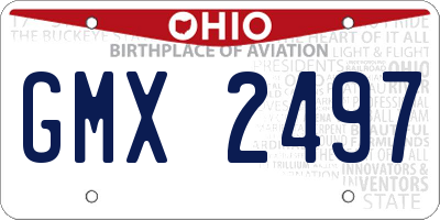 OH license plate GMX2497