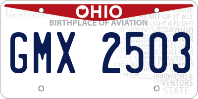 OH license plate GMX2503