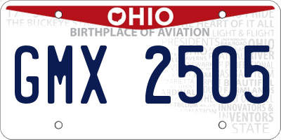 OH license plate GMX2505