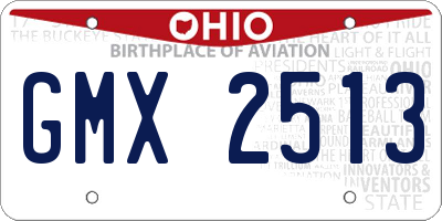 OH license plate GMX2513