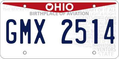 OH license plate GMX2514