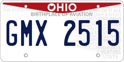 OH license plate GMX2515