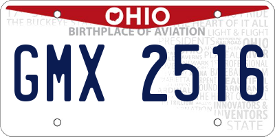 OH license plate GMX2516