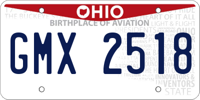 OH license plate GMX2518