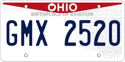OH license plate GMX2520