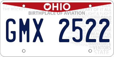 OH license plate GMX2522