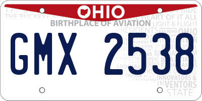 OH license plate GMX2538