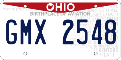 OH license plate GMX2548