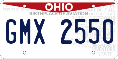 OH license plate GMX2550