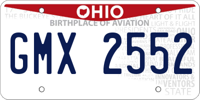 OH license plate GMX2552