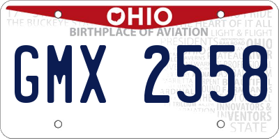 OH license plate GMX2558