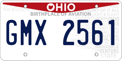 OH license plate GMX2561