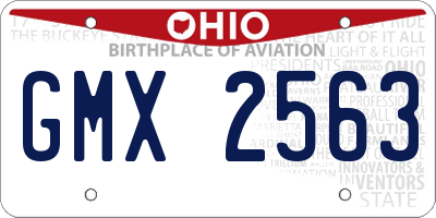 OH license plate GMX2563