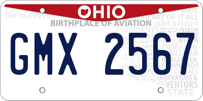 OH license plate GMX2567