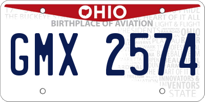 OH license plate GMX2574