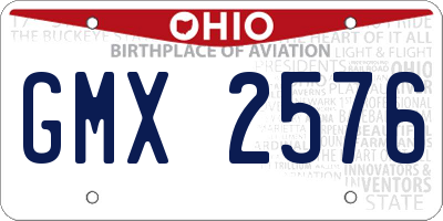 OH license plate GMX2576