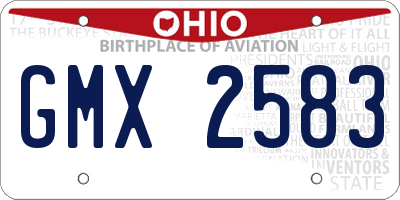 OH license plate GMX2583