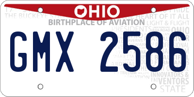 OH license plate GMX2586