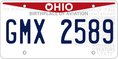 OH license plate GMX2589