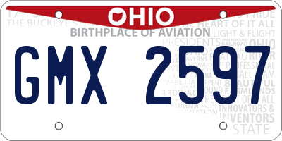 OH license plate GMX2597