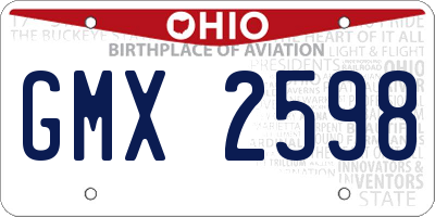 OH license plate GMX2598