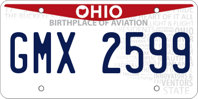 OH license plate GMX2599