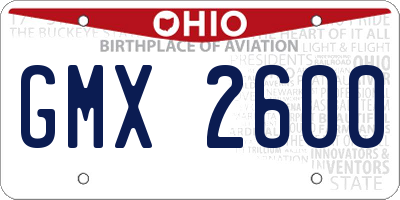 OH license plate GMX2600