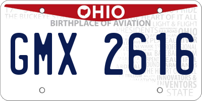 OH license plate GMX2616